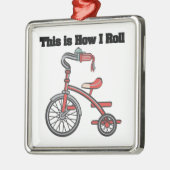 Rollen (Tricycle) Silbernes Ornament (Links)