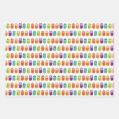 Rollen und Streifen: zwei Papierfolien Geschenkpapier Set (Vorderseite 3)