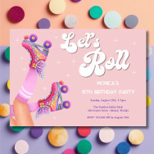 Rollen wir die Retrowalze Skate Geburtstagsparty