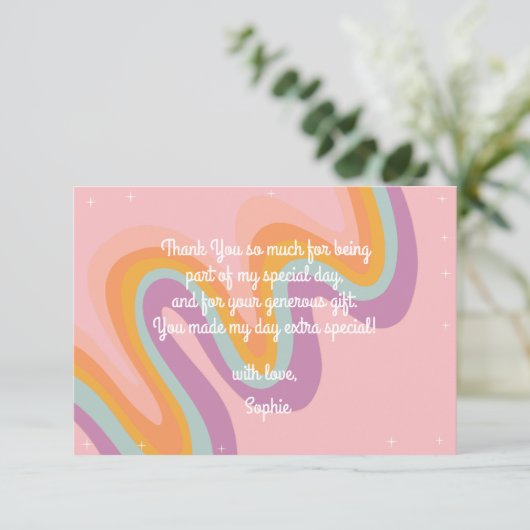 Rollen wir Retrowalze Skate Geburtstag Dankeskarte (Stehend Vorderseite)