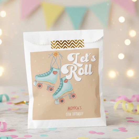 Rollen wir Retrowalze Skate Geburtstag Geschenktütchen