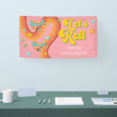 Rollen wir Rollwalze Skate Retro Regenbogen Banner (Messe)
