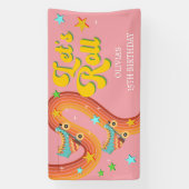 Rollen wir Rollwalze Skate Retro Regenbogen Banner (Vertikal)