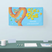 Rollen wir Rollwalze Skate Retro Regenbogen Banner (Messe)