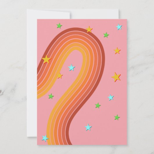 Rollen wir Rollwalze Skate Retro Regenbogen Einladung (Rückseite)