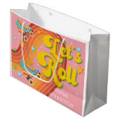 Rollen wir Rollwalze Skate Retro Regenbogen Große Geschenktüte (Vorderseite Schrägansicht)