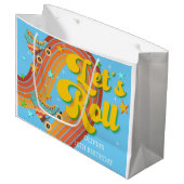 Rollen wir Rollwalze Skate Retro Regenbogen Große Geschenktüte (Vorderseite Schrägansicht)