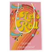 Rollen wir Rollwalze Skate Retro Regenbogen Mittlere Geschenktüte (Vorderseite)