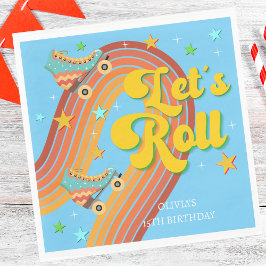 Rollen wir Rollwalze Skate Retro Regenbogen Serviette