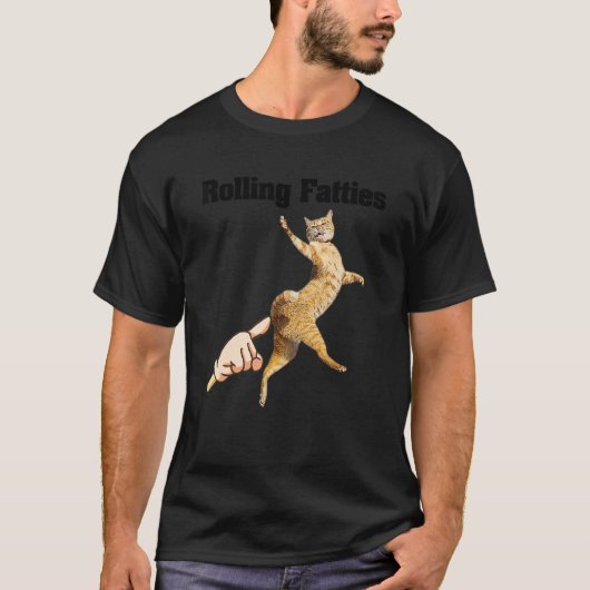 Rollende Dickerchen Katze 2 T-Shirt (Vorderseite)