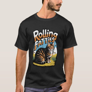 Rollende Dickerchen Lustige Katzen Meme T-Shirt
