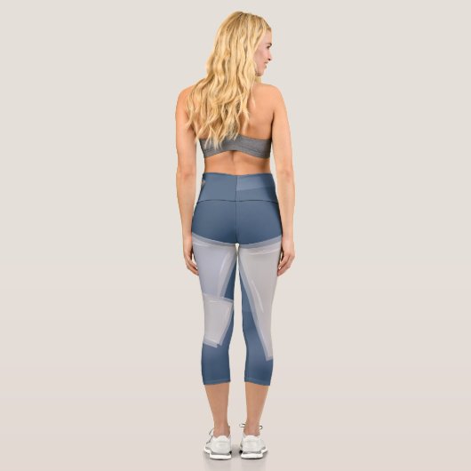 Rollende Fibonacci-Quadrate Capri Leggings (Rückseite)