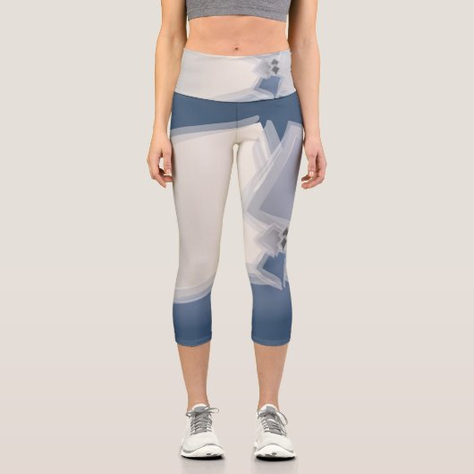 Rollende Fibonacci-Quadrate Capri Leggings (Vorderseite)