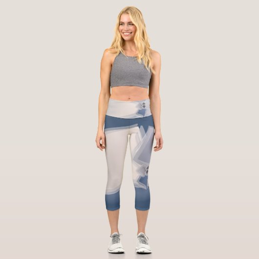 Rollende Fibonacci-Quadrate Capri Leggings (Vorderseite)