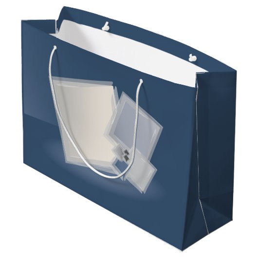 Rollende Fibonacci-Quadrate Große Geschenktüte (Rückseite Schrägansicht)