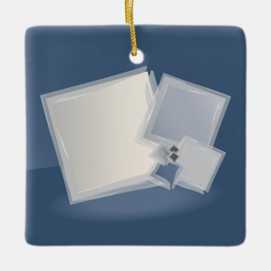 Rollende Fibonacci-Quadrate Keramikornament (Vorderseite)