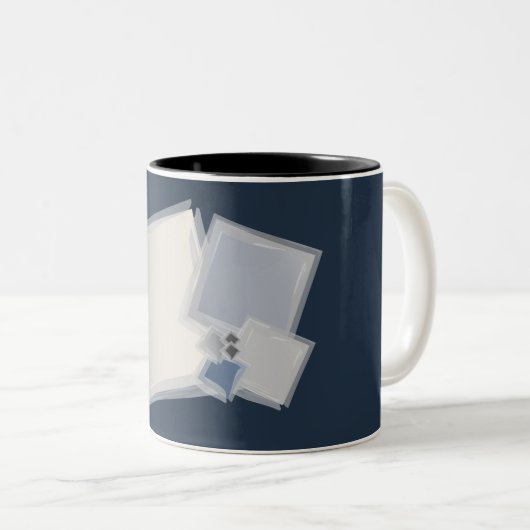 Rollende Fibonacci-Quadrate Zweifarbige Tasse (VorderseiteRechts)