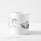 Rollende graue Pony-Tasse Kaffeetasse (Vorderseite Links)
