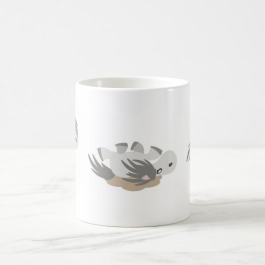 Rollende graue Pony-Tasse Kaffeetasse (Mittel)