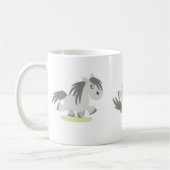 Rollende graue Pony-Tasse Kaffeetasse (Links)