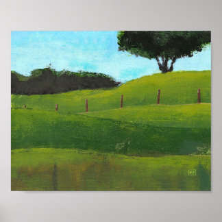 Rollende Hügel der Landschaft Poster