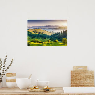 Rollende Hügel - Landschaftsfoto Poster