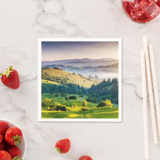Rollende Hügel - Landschaftsfoto Serviette (Beispiel)