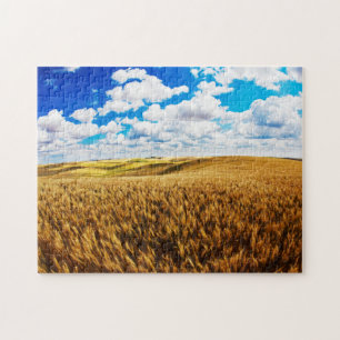 Rollende Hügel mit reifem Weizen Puzzle
