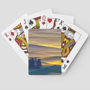 Rollende Weizenberge bei Sonnenaufgang WA Spielkarten
