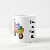 Rollender Schneemann Kaffeetasse (Vorderseite Links)