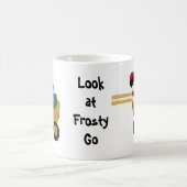 Rollender Schneemann Kaffeetasse (Mittel)
