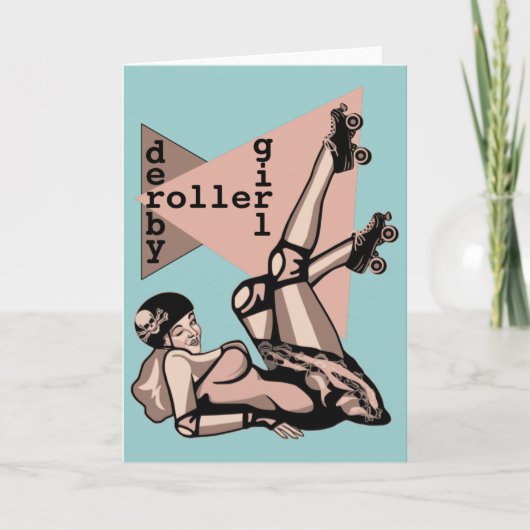 Rollenderby-Mädchen-Button oben Karte (Vorderseite)