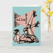 Rollenderby-Mädchen-Button oben Karte (Gelbe Blume)