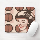 Rollenderby-Mädchen Mousepad (Mit Mouse)