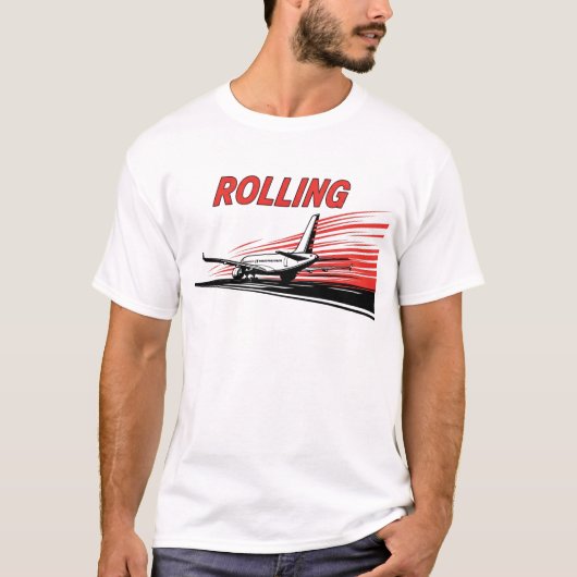 Rollendes Flugzeugs Aviation T-Shirt (Vorderseite)