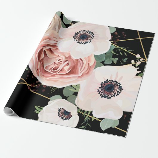 Rollengeometrisches Garten-Schwarzes des Geschenkpapier (Ungerollt)