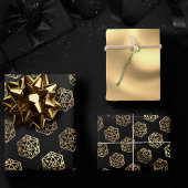 Rollenmuster | Gold Fantasy Tabletop Gamer Dice Geschenkpapier Set