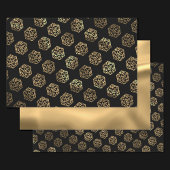 Rollenmuster | Gold Fantasy Tabletop Gamer Dice Geschenkpapier Set