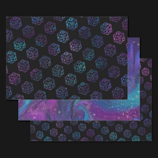 Rollenmuster | Nebula Fantasy Tabletop Gamer Dice Geschenkpapier Set