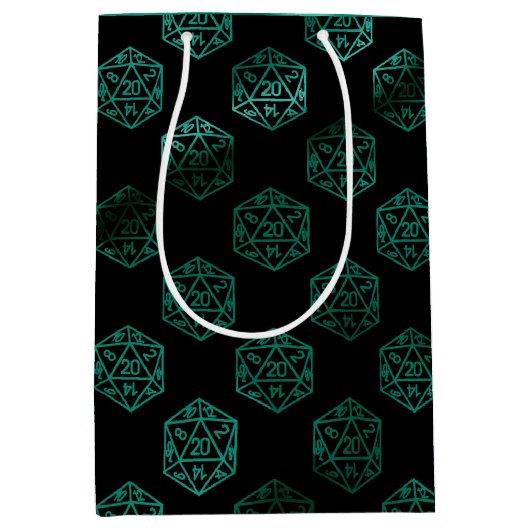 Rollenmuster | Neon Green Tabletop PnP Gamer Dice Mittlere Geschenktüte (Vorderseite)