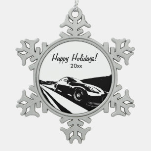 Rollenschuß Nissans 350Z Schneeflocken Zinn-Ornament