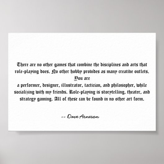 Rollenspiel ist einzigartig poster (Vorne)