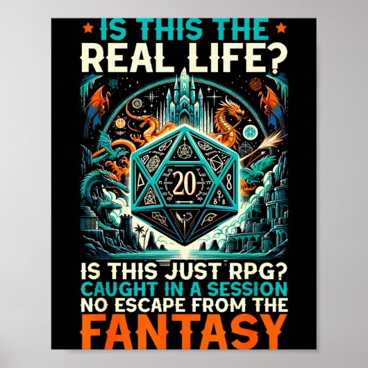 Rollenspiel Rpg Master D20 Brettspiel Funny Rp Poster (Vorne)