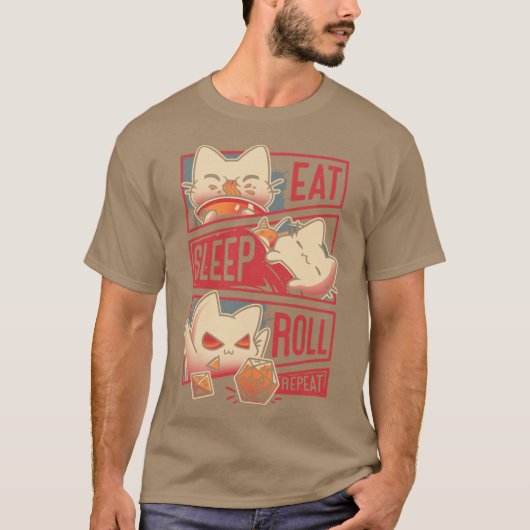 Rollenspieler-Routine-Kätzchen-Würfel-Rolle T-Shirt (Vorderseite)