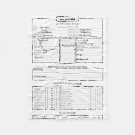 Rollenspielspiel-Charakterblatt Fleecedecke