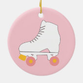 Roller Babe Roller Skaten rosa Keramik Ornament (Hinten)