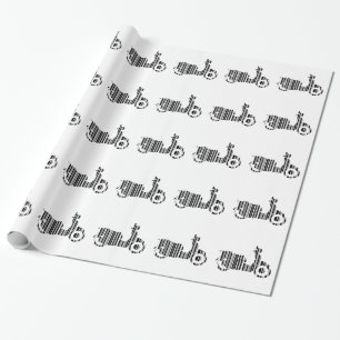 ROLLER BAR CODE Motorrad-Barcode-Musterdesign Geschenkpapier