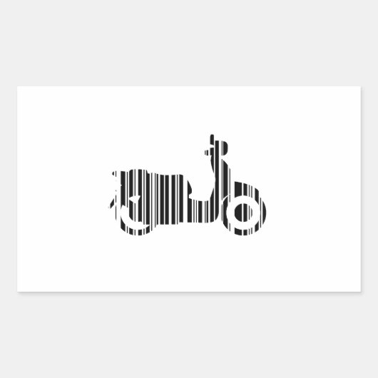 ROLLER BAR CODE Motorrad-Barcode-Musterdesign Rechteckiger Aufkleber (Vorderseite)