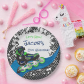 Roller Blade Grunge Green Geburtstagsparty Pappteller (Party)