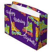 Roller Blades Skate Kindergeburtstag Party Skaten Große Geschenktüte (Rückseite Schrägansicht)